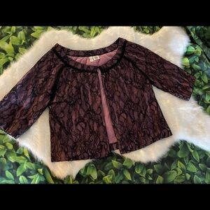Anthropologie Moth Lace Crop Cardigan, Medium